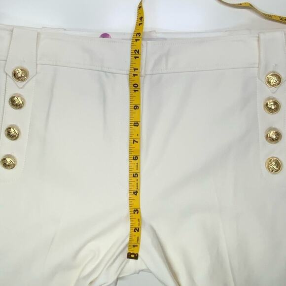 NWOT | Derek Lam 10 Crosby | Robertson Flare Trousers | White/Gold | Size 18 - Picture 13 of 16